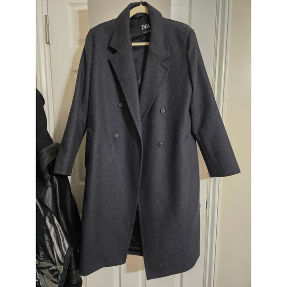 ZARA large gray women's trench coat in excellent condition - Picture 1 of 3